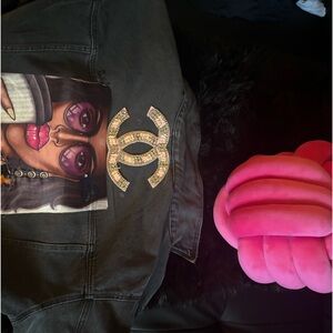 Used jacket with patches